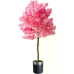 ERHAN FLOWERS ÇİÇEK & DEKORASYON Pembe Yapay Ağaç Bahardalı 180 Cm Siyah Gümüş Saksı ypy.agç.00264