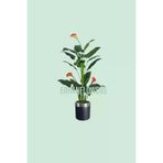 ERHAN FLOWERS ÇİÇEK & DEKORASYON Yapay Ağaç Gala Ağacı Salon Bitkisi 160Cm 20 Yaprak Siyah Gümüş Saksıda erh.10027