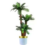 ERHAN FLOWERS ÇİÇEK & DEKORASYON Yapay Ağaç Sikas Palmiyesi 150 Cm Beyaz Gold Saksı ypy.agç.00409