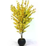 ERHAN FLOWERS ÇİÇEK & DEKORASYON ypy.agç.00364 160 Cm Sarı Bahar Dalı Yapay Ağaç 81 Dal Beyaz Gold Saksı