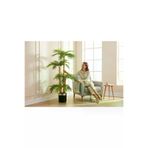 ERHAN FLOWERS erh.1667 Yapay Palmiye Ağacı Bambu 4 Gövdeli 36 Yaprak 145 Cm Siyah Gümüş Saksılı