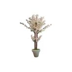 ERHAN FLOWERS erh.2157 Yapay Salon Çiçegi Yapay Ağaç Beyaz Bahar Dalı 180 Cm Beyaz Plastik Saksı