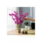 ERHAN FLOWERS ERH-C-MB-1000 Doğal Kütük Saksıda Yapay Beyaz Bahar Dalı Aranjmanı (Mor)