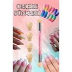 ERHCE Ombre Süngeri Tırnak Süsleme Süngeri Nail Art Kalıcı Oje Fırça 2+4 yedek