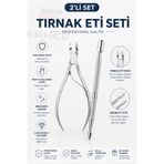 ERHCE Tırnak Eti Pensi + Kronk Seti | Kütikül Temizleme & Et İtici | Paslanmaz Çelik Manikür Pedikür Seti
