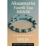 Erilsa Sertifikalı Akuamarin Fasetli Taşı Bileklik 6x6 mm – Duygusal Denge ve Sakinlik Taşı
