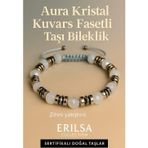 Erilsa Sertifikalı Aura Kristal Fasetli Kuvars Taşı Bileklik 6x6 mm – Zihni Yatıştıran Arınma Taşı