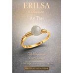 Erilsa Sertifikalı Cilt Hassasiyeti Enerji Yüzüğü – Ay Taşı Ayarlanabilir Gold İnce Yengeç Terazi Burç