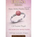 Erilsa Sertifikalı Cilt Kuruluğu Denge Yüzüğü – Ham Afrika Pembe Opali Ayarlamalı İnce Terazi Balık Yengeç