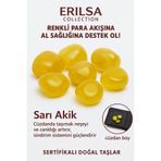 Erilsa Sertifikalı Cüzdan Boy Tamburlanmış Sarı Akik Taşı Kütle