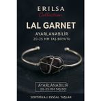 Erilsa Sertifikalı Doğal Lal Garnet Taşı Gümüş Kaplama Ayarlanabilir Bileklik – Tutku ve Enerji