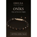 Erilsa Sertifikalı Doğal Oniks Taşı Bileklik – Güç ve Koruma Sağlayan Enerji Taşı Takı