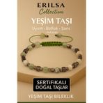 Erilsa Sertifikalı Doğal Terahertz Yeşim Taşı Bileklik 6x6 mm - Bolluk ve Şans Taşı