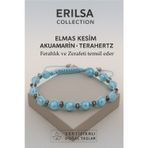 Erilsa Sertifikalı Elmas Kesim Terahertz - Akuamarin Taşı Bileklik – Zerafet ve Ferahlık Taş