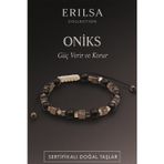 Erilsa Sertifikalı Ham İşlenmemiş Doğal Oniks Taşı Bileklik – Güç ve Koruma Enerjisi