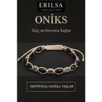 Erilsa Sertifikalı Ham Oniks Doğal Taşı Bileklik – Güç ve Koruma Sağlayan Unisex