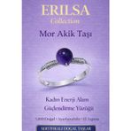 Erilsa Sertifikalı Kadın Enerji Alan Güçlendirme Yüzüğü – Mor Akik Taşı Ayarlamalı İnce Akrep Oğlak Kova