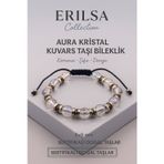 Erilsa Sertifikalı Kristal Kuvars Doğal Taş Bileklik - 8x8 mm Berraklık Huzur ve Denge Enerjisi Taşı