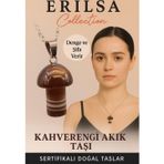 Erilsa Sertifikalı Mantar Model Kahverengi Akik Taşı Kolye - Denge ve Şifa Veren Doğal Taş