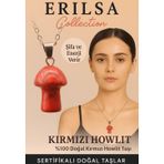 Erilsa Sertifikalı Mantar Model Kırmızı Havlit Taşı Kolye - Şifa ve Enerji Veren Doğal Kolye