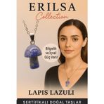 Erilsa Sertifikalı Mantar Model Lapis Lazuli Taşı Kolye - Bilgelik ve İçsel Güç Veren Doğal Taş