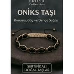 Erilsa Sertifikalı Oniks Taşı Bileklik – Koruma, Güç ve Ruhsal Denge Enerjisi