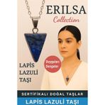 Erilsa Sertifikalı Piramit Model Lapis Lazuli Taşı Kolye - Duyguları Dengeleyen Doğal Taş