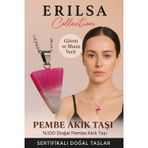 Erilsa Sertifikalı Piramit Model Pembe Akik Taşı Kolye Güven ve İlham Veren Doğal Taş