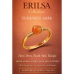 Erilsa Sertifikalı Sinir Stres Panik Atak Yüzüğü – Turuncu Akik Taşı Ayarlanabilir Gold Kasa Koç Aslan Yay - 0 - Renkli