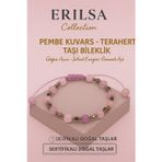 Erilsa Sertifikalı Terahertz - Pembe Kuvars Taşı Bileklik - Sevgi Şefkat Enerjisi Göğüs Açıcı Doğal Taş