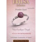Erilsa Sertifikalı Vücut Isı Denge Enerji Yüzüğü – Pembe Opal Ayarlamalı İnce Kasa Boğa Yengeç Balık Burcu