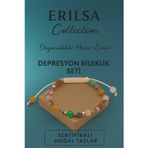 Erilsa Sertifikalı Yeşim Akik Kuvars Doğal Taş Depresyon Bileklik Seti Huzur Enerji Denge Model