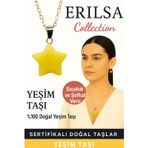 Erilsa Sertifikalı Yıldız Model Yeşim Doğal Taş Kolye – Şifa Uyum ve Şefkat Taşı