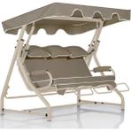 Erinöz Salvia 3 Kişilik Bahçe Balkon Salıncağı - Kum Rengi / Panama Bej - Krem