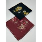 Eripek Oyalı Organik - 2\'li Set- Pamuklu Yazma 0606132 02 - Siyah - Bordo - Renk