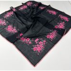 Eripek Oyalı Organik Pamuklu Yazma 0606131 03 - Siyah - Pembe - Renk