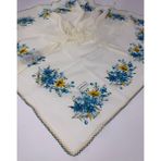 Eripek Oyalı Organik Pamuklu Yazma 0606131 18 - Krem - Mavi - Renk