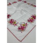 Eripek Oyalı Organik Pamuklu Yazma 0606131 22 - Beyaz - Pembe - Renk