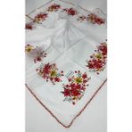 Eripek Oyalı Organik Pamuklu Yazma 0606131 25 - Beyaz - Kırmız - Renk
