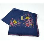 Eripek Oyalı Organik Pamuklu Yazma 0606131 27 - Lacivert - Sarı - Renk