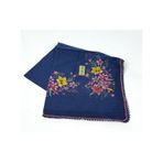 Eripek Oyalı Organik Pamuklu Yazma 0606131 Lacivert-sarı