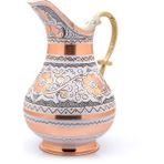 Eriza 2 Litre Erzincan El Yapımı, Işlemeli Kalaylı Kalın Bakır Sürahi - Beyaz - 2 lt