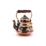 Eriza 3,2 Litre El Işlemeli Nostaljik Tekli Kalaylı Dövme Bakır Demlik, Çaydanlık, Su Isıtıcısı
