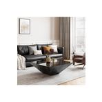Eriza Home 1007 Modern Kare Prizma Mermer Desenli Orta Sehpa, Siyah