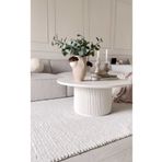 Eriza Home 1010 Yuvarlak Modern Çıtalı Orta Sehpa, Beyaz