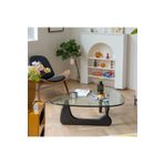 Eriza Home 1021, Yeni Nesil Modern Elips Geometrik Orta Cam Sehpa, Siyah