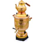 Eriza Home 6 litre 220 V Elektrikli İşlemeli Bakır Altın Semaver