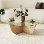 Eriza Home Eriza Urban, Yeni Nesil Modern Cam Orta Sehpa, Natural