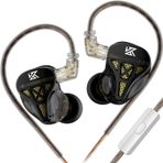 erjigo KZ DQS Dinamik Sürücü Yarı Açık HiFi Ses Kulak İçi Kulaklıklar/Kulaklıklar/Kulaklıklar, KZ Ekstra Bassy Davulcusu Kulak Monitörü Kulaklık (Siyah, Mikrofonlu)