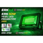 Erk 50w Yeşil Led Projektör 220v Erk-3750 Yeşil
